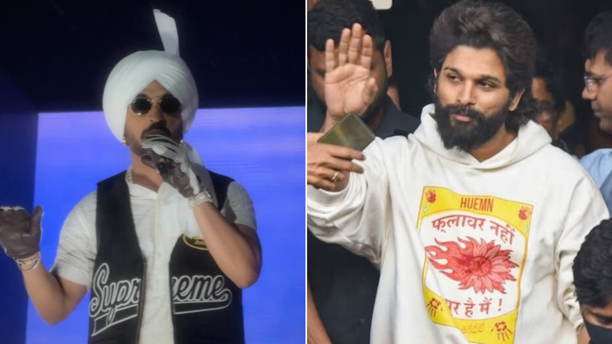 Diljit Dosanjh Recreates Allu Arjun’s Iconic Dialogue From Pushpa 2 At Mumbai Concert: ‘Ye Jhukega Nahi…’